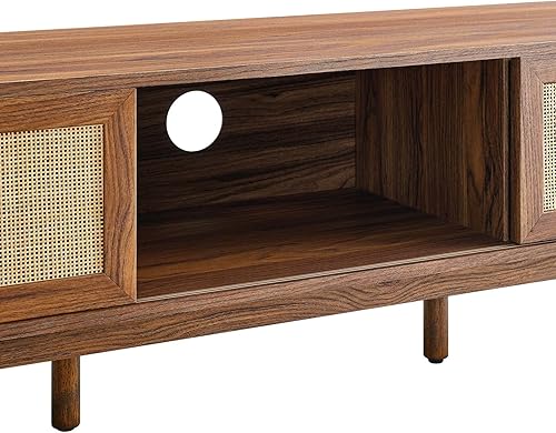 Miniatura 8 de Modway Soma - Soporte para TV de ratán, 60 pulgadas, nogal