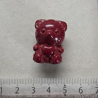 辰砂 クマ 彫刻ビーズ パーツ