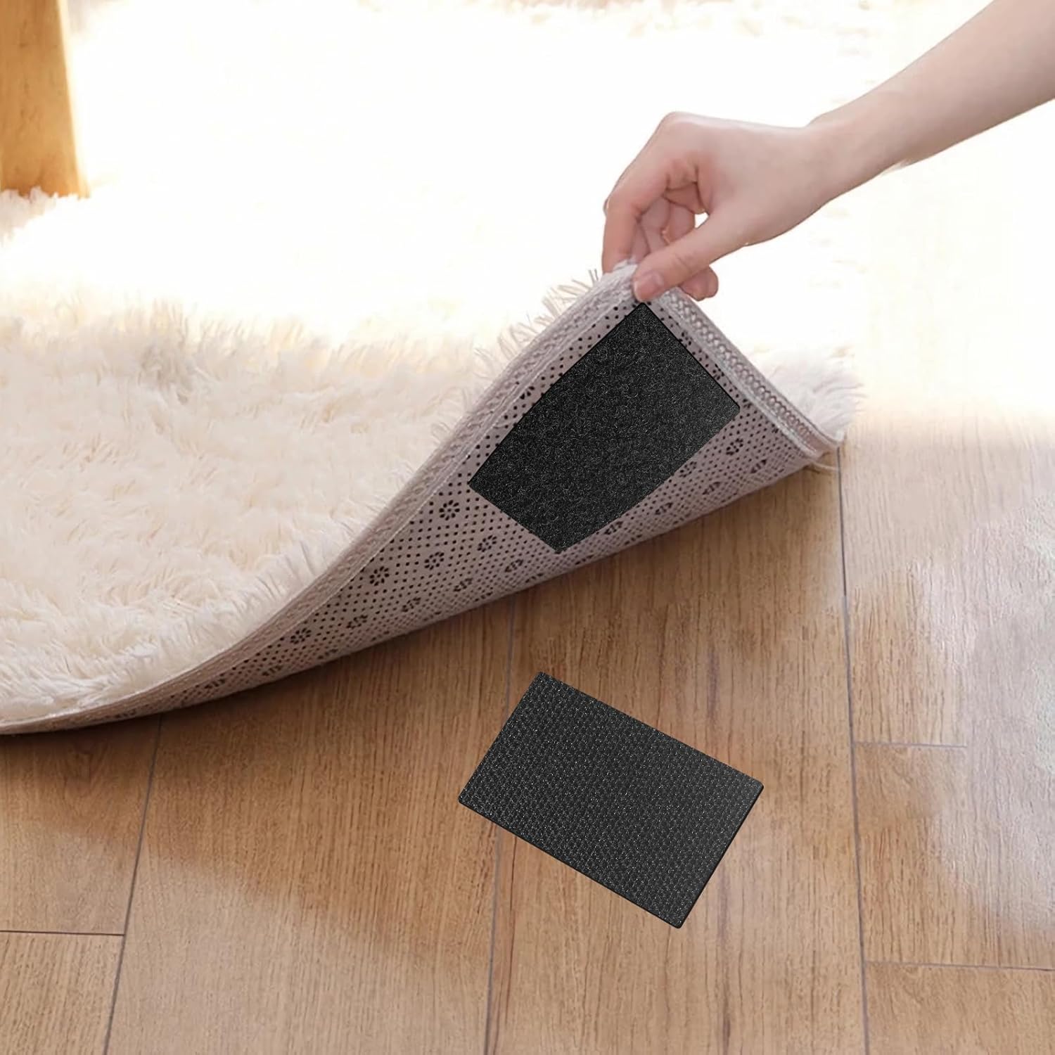 6 Sets 4x6 Inch Hook and Loop Tape with Adhesive, Nylon Interlocking Tape Double Sided Fastener Strips for Home and Office Use/DIY Sewing, Crafting - Image 6