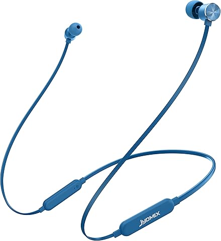 JYDMIX Bluetooth Headphones Neckband, Sports Sweatproof Wireless Earphones for Running Workout, In-ear Magnetic Earbuds with microphone, CVC 6.0 Noise Cancelling, aptX Stereo Sound (Blue)