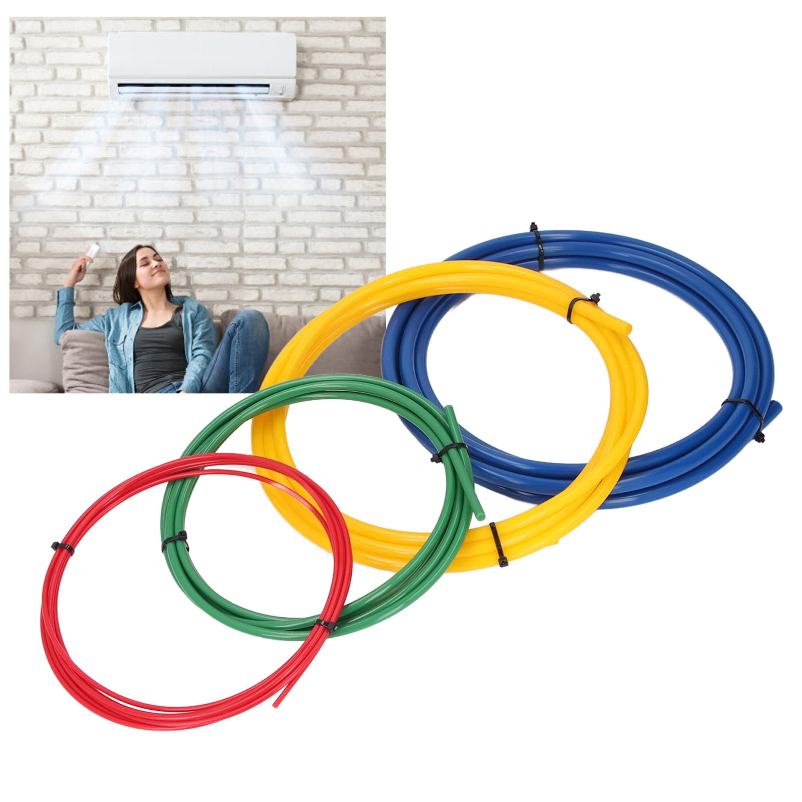 4 Pcs Set AC Copper Pipe Bender, PE Plastic Tube Bending Tool 1/4in 3/8in 1/2in 5/8in for Most AC Units