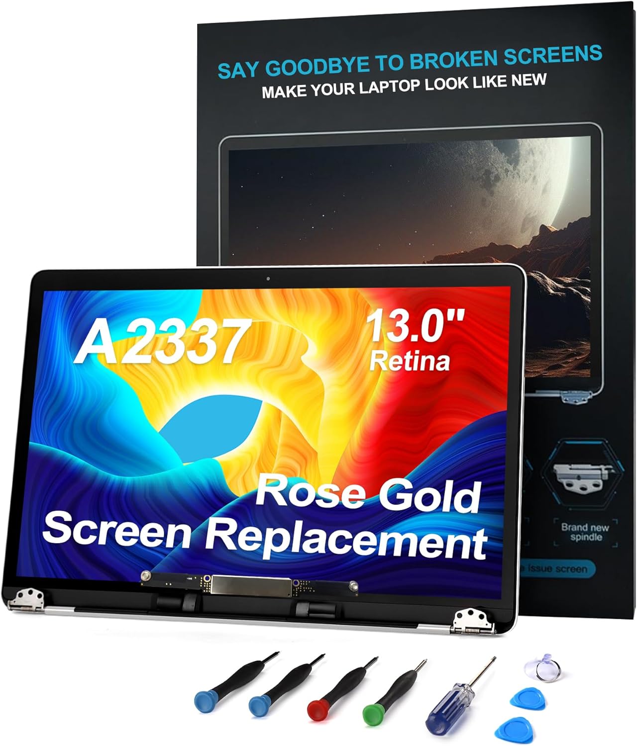 A2337 Screen Replacement A2337 LCD for 13 inches MacBook M1 air 2020 Year 2560x1600 Replacement LCD Full Assembly for EMC 3598 MGN63 Rose Gold