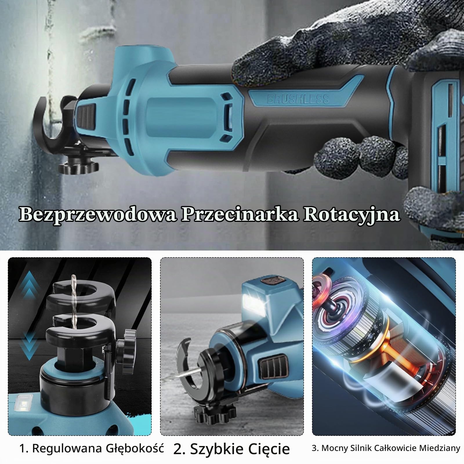 Bezprzewodowy przecinak do płyt gipsowo-kartonowych Kompatybilny z akumulatorem Makita 18 V, bezprzewodowe bezprzewodowe narzędzie obrotowe elektryczne 30000 obr./min Przenośny do cięcia drewna (gołe