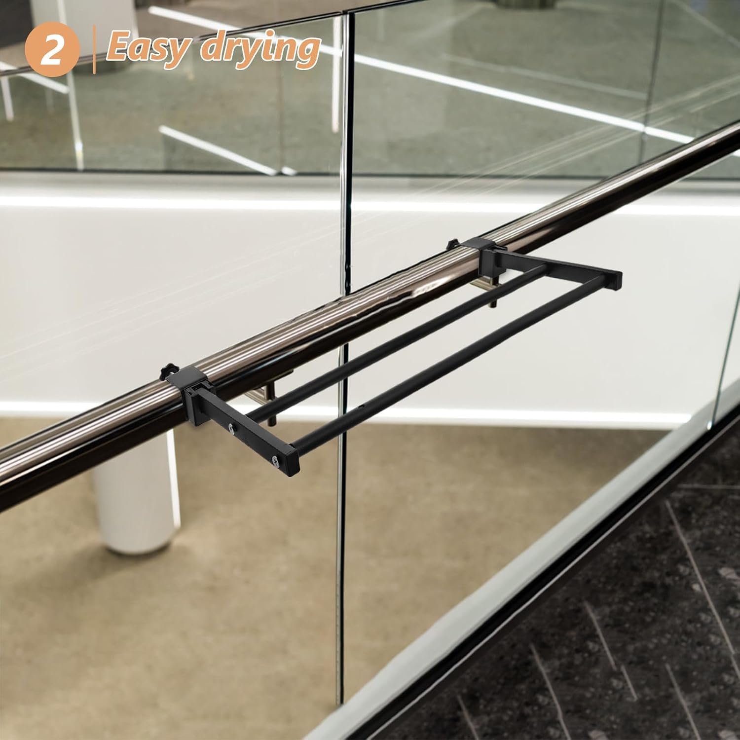 minkissy Foldable Clothes Drying Rack Wall Mounted Laundry Drying Rack with Safety Guardrail Design for Indoor and Outdoor Use