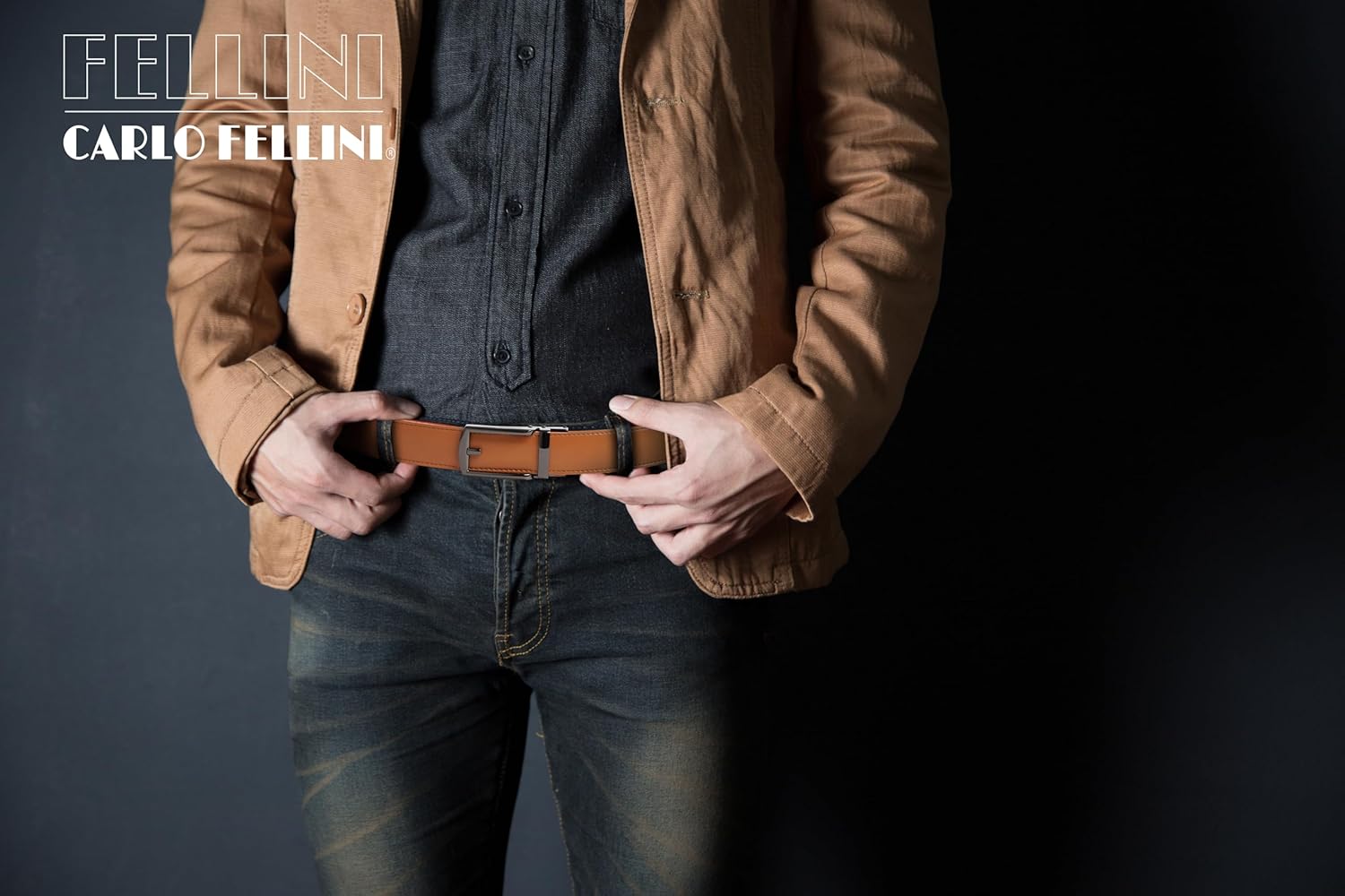 Genuine Leather Ratchet Belt for Men – Adjustable Track Belt with Black or Silver Buckle – Dress & Casual - Image 2