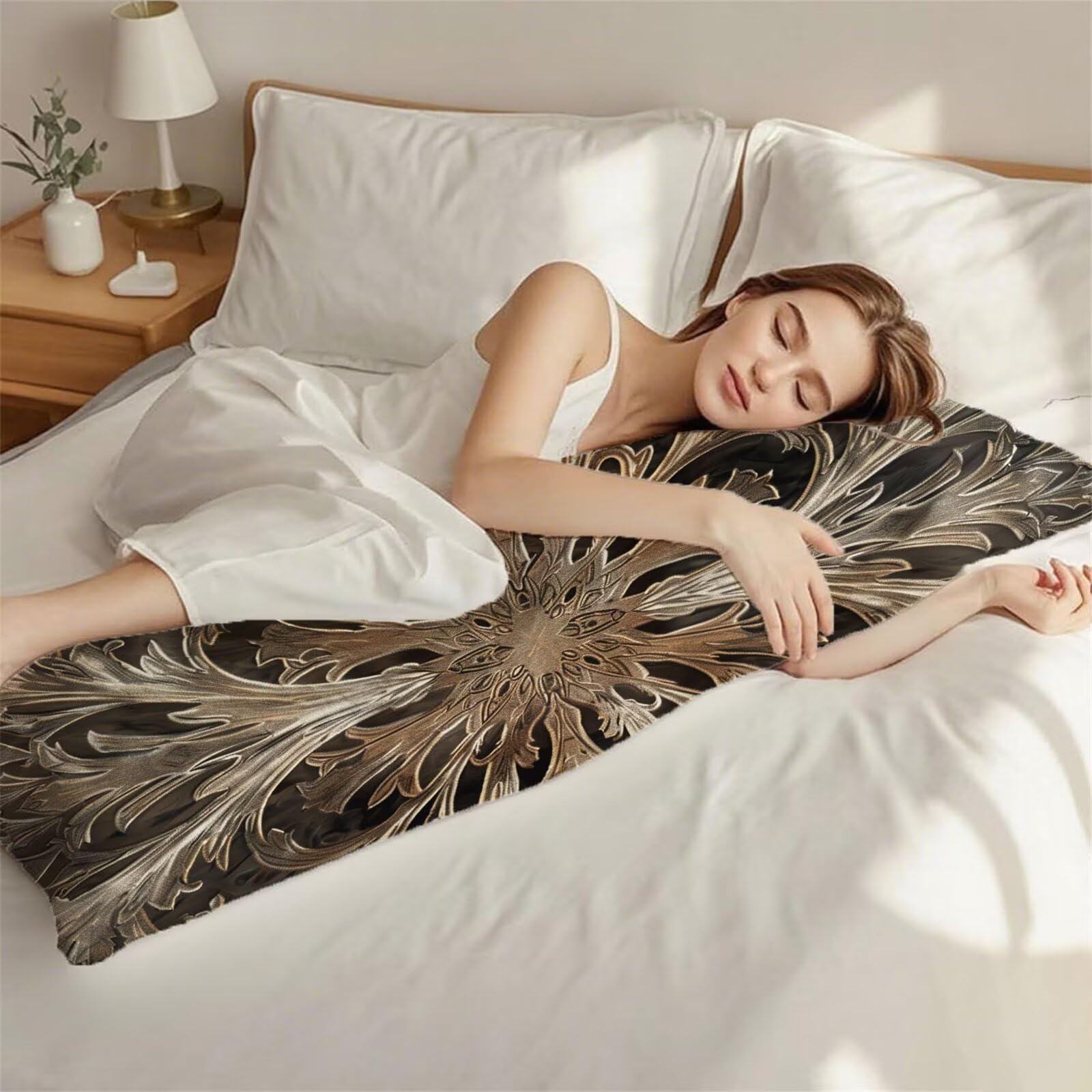 Funda de Almohada 60x180 cm Marrón Protector Almohada 90 cm Cojines Retro Lino Transpirable y Duradero Cushion Covers Pillow Case Cremallera Invisible Funda Cojines para Sofa Cama Regalos Mujer G-16