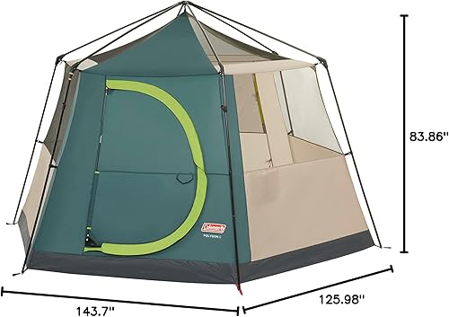 Miniatura 13 de Coleman Polygon, tienda de campaña grande con visión de 360, carpa familiar, construcción de poste de acero resistente, fácil de montar, tienda de