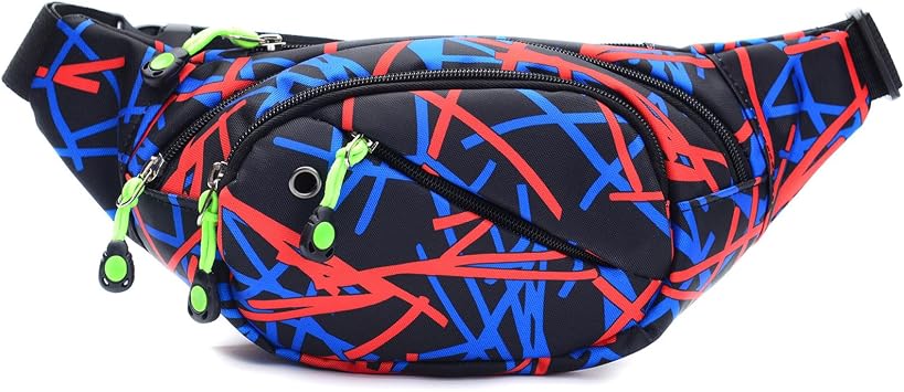 80s 90s Fanny Pack for Women Men Retro Cool Design Crossbody Bag Adjustable Belt Bum Chest Waist Bag Hip Pouch for Running Hiking Beach Travel Concert Black