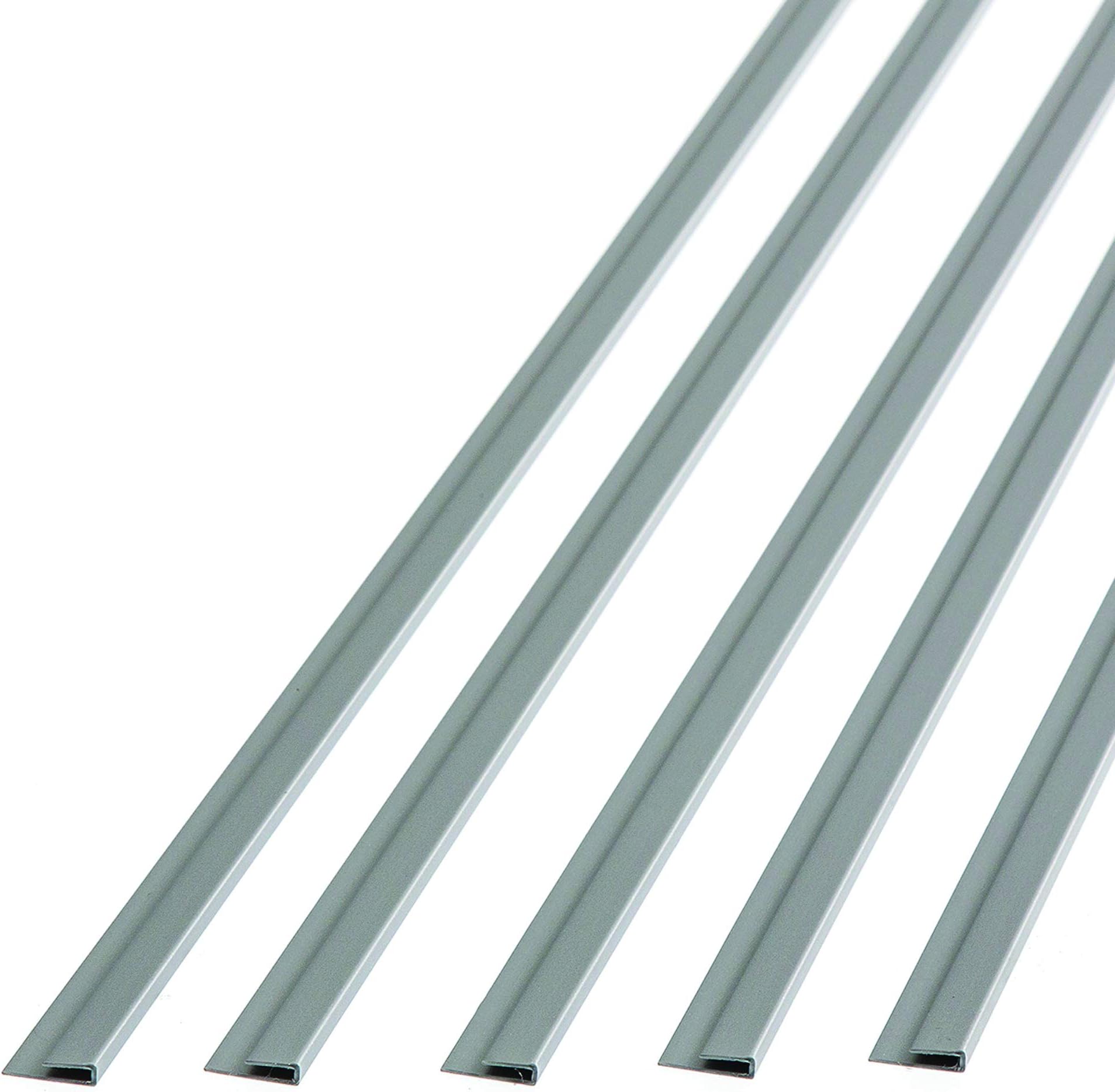 FASÄDE47 in. Decorative Vinyl J Trim Argent Silver (5 Pack)
