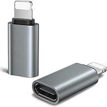 Oumida 【2 Stück】 USB C auf Lightning Adapter, Adapter USB C auf Lightning für iPhone 14/13/12/11/iPad/Airpods, Unterstützt Laden/Datensynchronisation, Nicht für OTG/Kopfhörer/Audio (Grau)