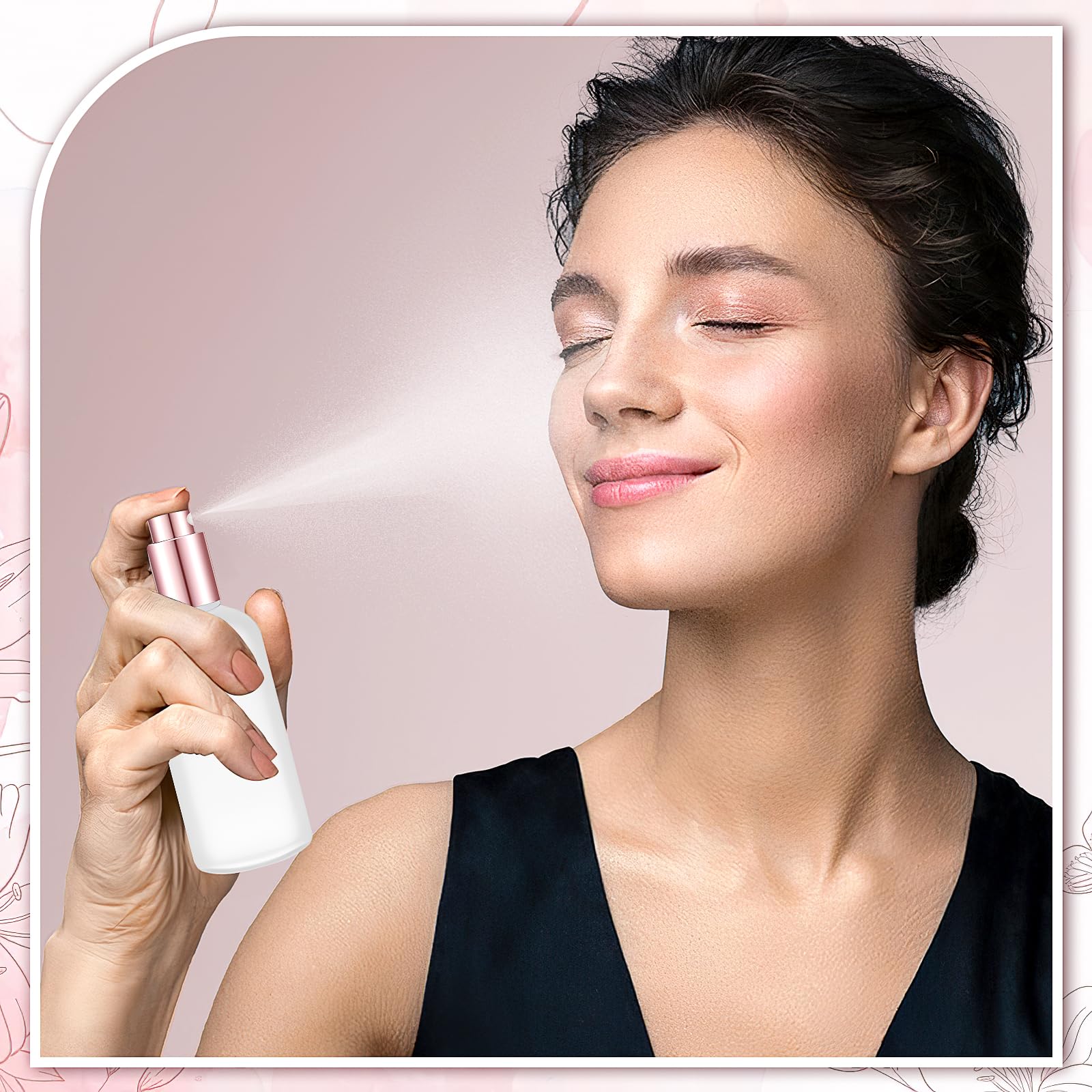 Set di 20 bottiglie spray in vetro da 100 ml, vuote in vetro con nebulizzazione fine, design opaco, bottiglie spray ricaricabili per viaggi, profumo liquido, articoli da toeletta, bottiglie di toner