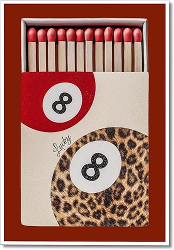 Moderno lienzo de 8 bolas de fósforos, arte de pared, pósteres vintage de leopardo y guepardo, rojo, estampado de carrito de barra de la suerte,