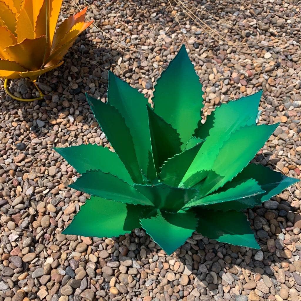 Decorative Metal Agave (Cupreate) - Garden Art (Turquoise)