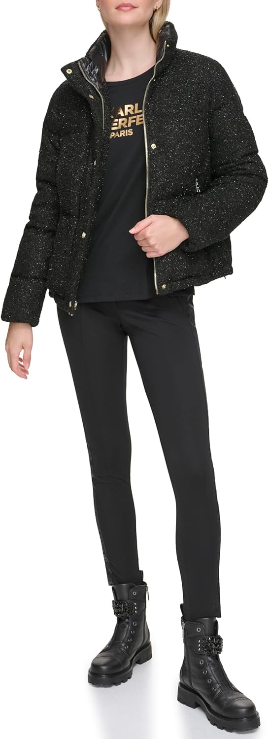 KARL LAGERFELD womens Fancy Occasional Sparkle Puffer - Image 2
