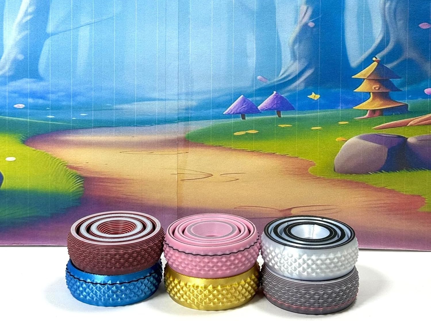 6 pcs Gyro Spinner - Stress Relief Fidget Toy - Stocking Stuffer - 3D Printed Gyro Spinner - Reduces Stress & Anxiety - ADHD & Autism Fidget Toy