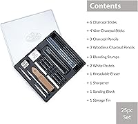 Vista 6 de Royal & Langnickel Essentials(TM) - Juego de arte de carbón medio con estaño