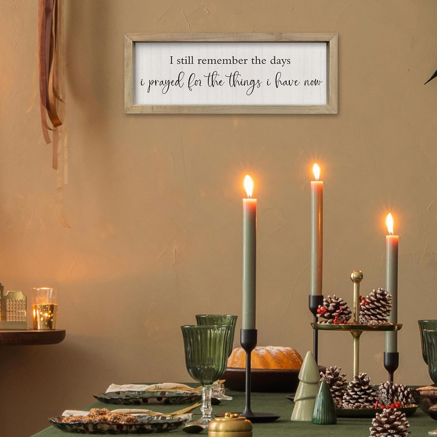 SRSZHIYUE I Still Remember the Days I Prayed Wall Decor Sign, 16×6", Wood image 4