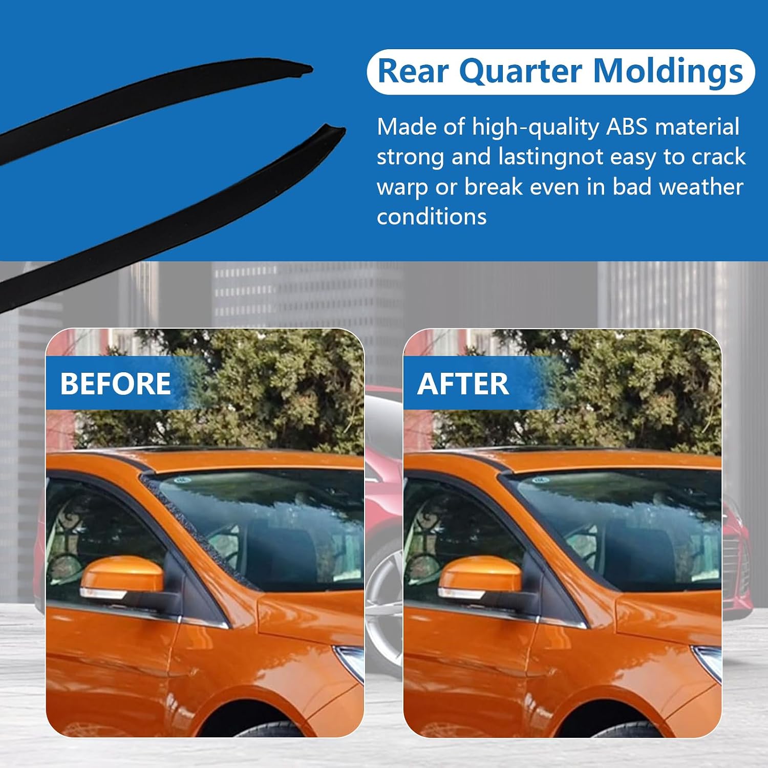Windshield Pillar Molding Trim Driver & Passenger Side Compatible with Ford Focus(12-18) Replaces CP9Z-5803137-A CP9Z-5803136-A