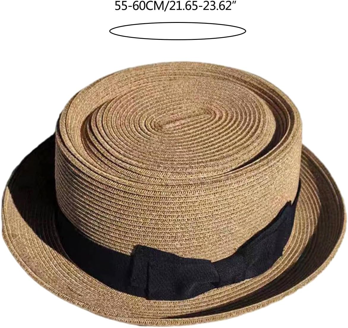 Straw Hat British Style Fedora Boater Beach Panama Fedora with Bow for Vacation Boater Women Wide Brim