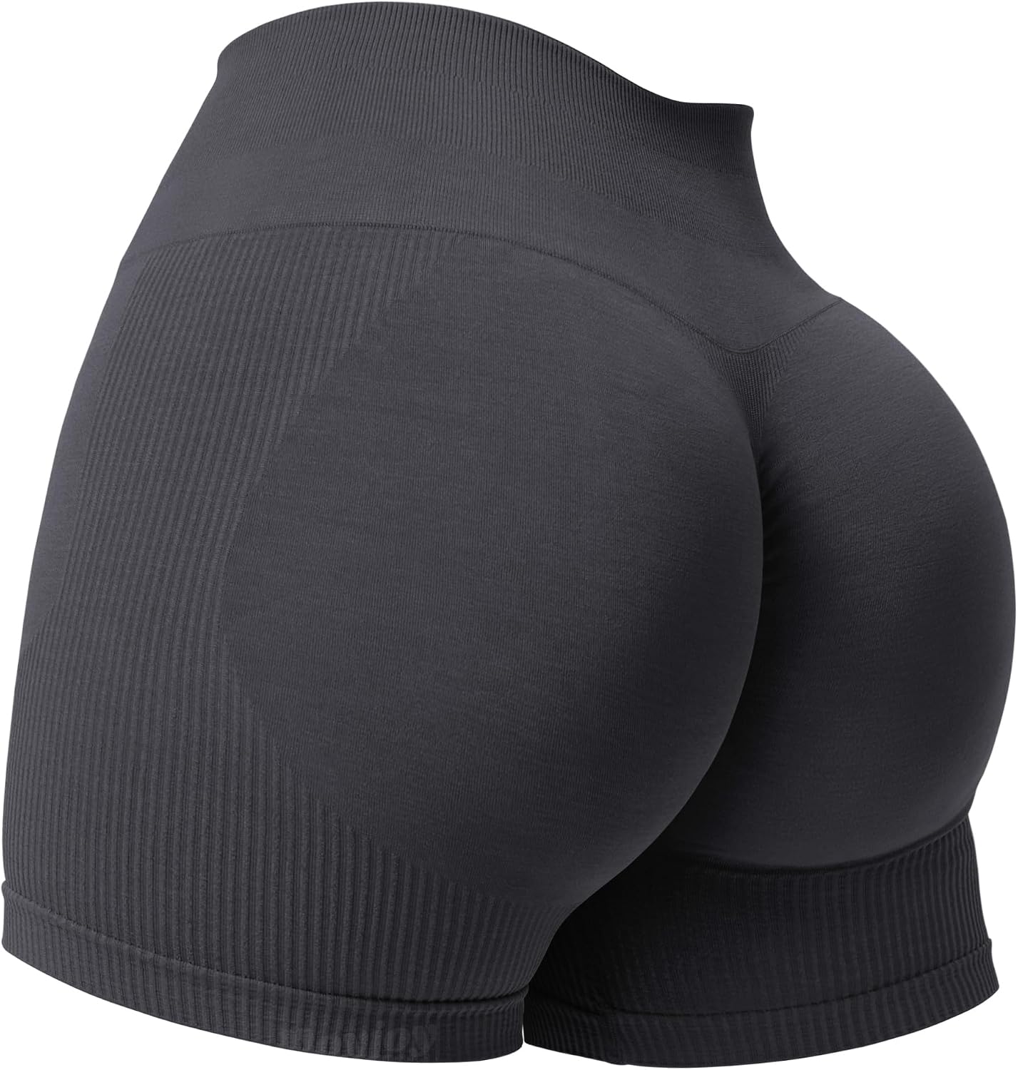 VOYJOY Women’s 5″ High-Waisted Scrunch Workout Shorts – Seamless Compression Yoga & Biker Shorts for Butt Lifting