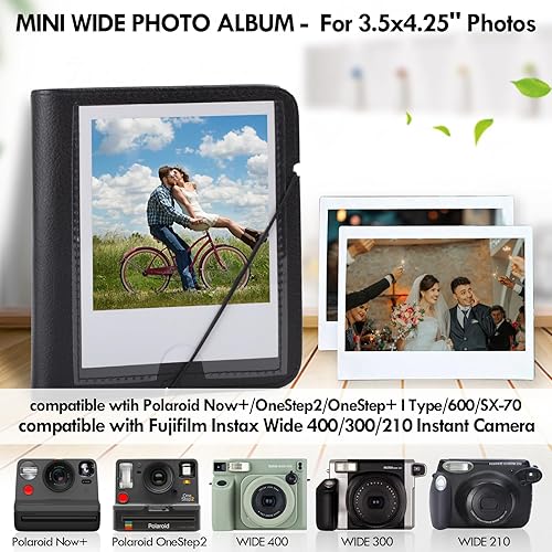 Miniatura 2 de Álbum de fotos pequeño y elegante para cámara instantánea Instax, 28 bolsillos retro álbum de fotos se adapta a Fujifilm Instax Wide 400300200para