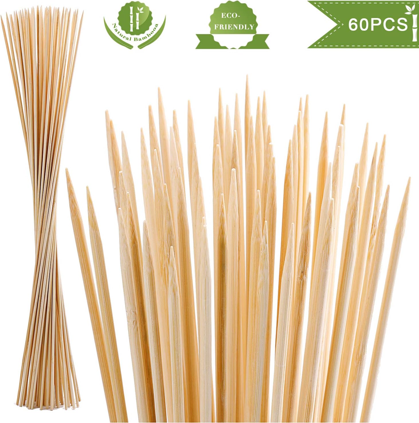 24 Inch Bamboo Marshmallow Sticks | 100 Pack S'Mores Skewers | Camping & Fire Pit Roasting