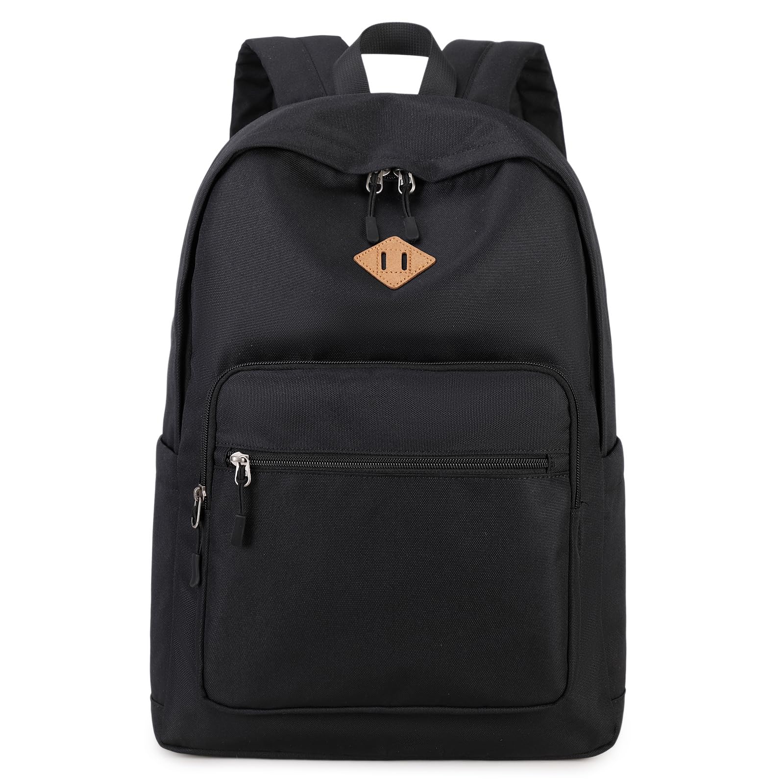 Lohol Classic Backpack for School Travel College, Durable Water Resistant Bookbag (Black)