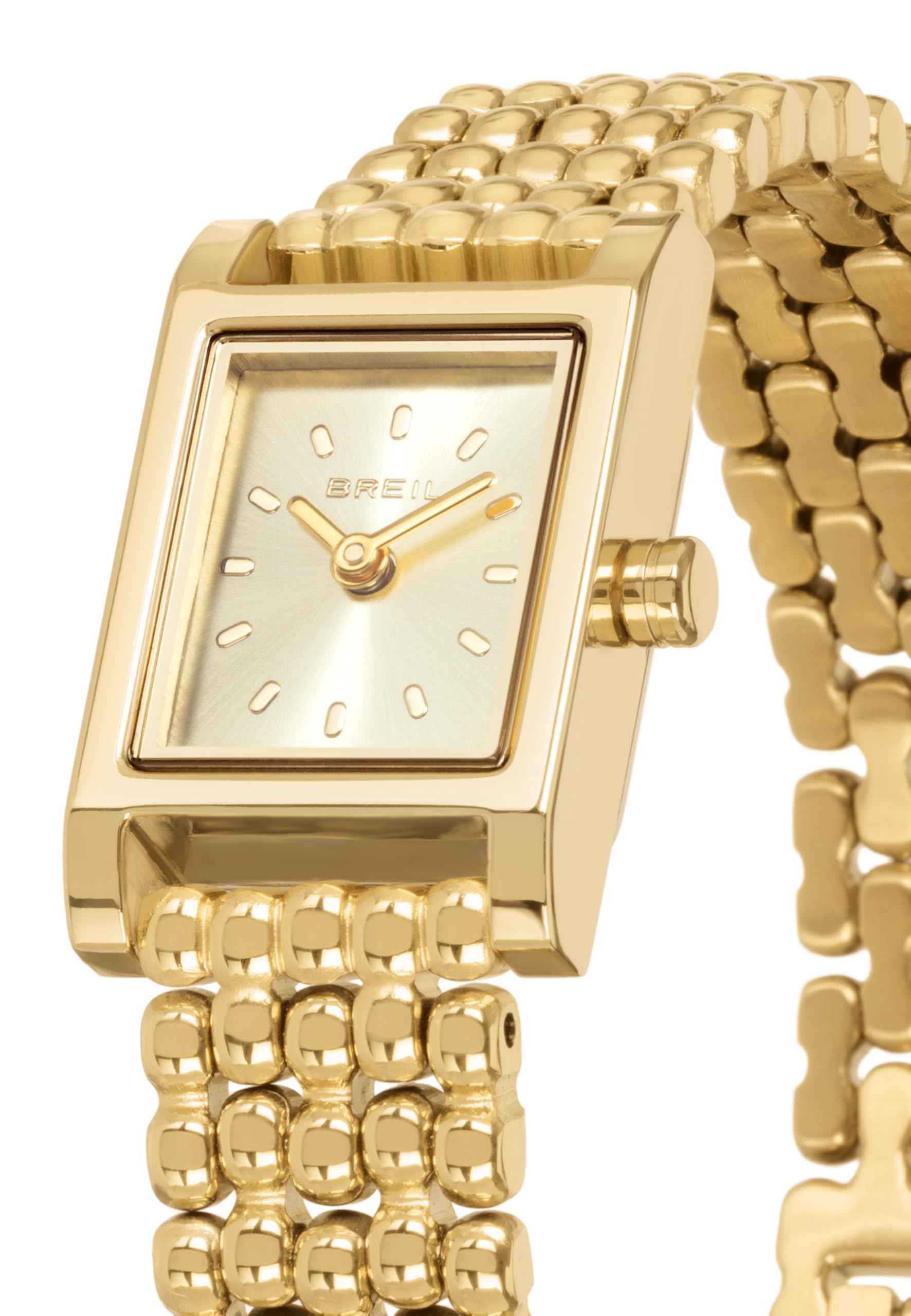 Breil, Collezione Demure, Orologio Donna in Acciaio dal Design Discreto e Raffinato, Resistente all'Acqua fino a 3 atm, Vetro Minerale, Bracciale a 5 Maglie Effetto Matelassé, Chiusura a Gioielleria