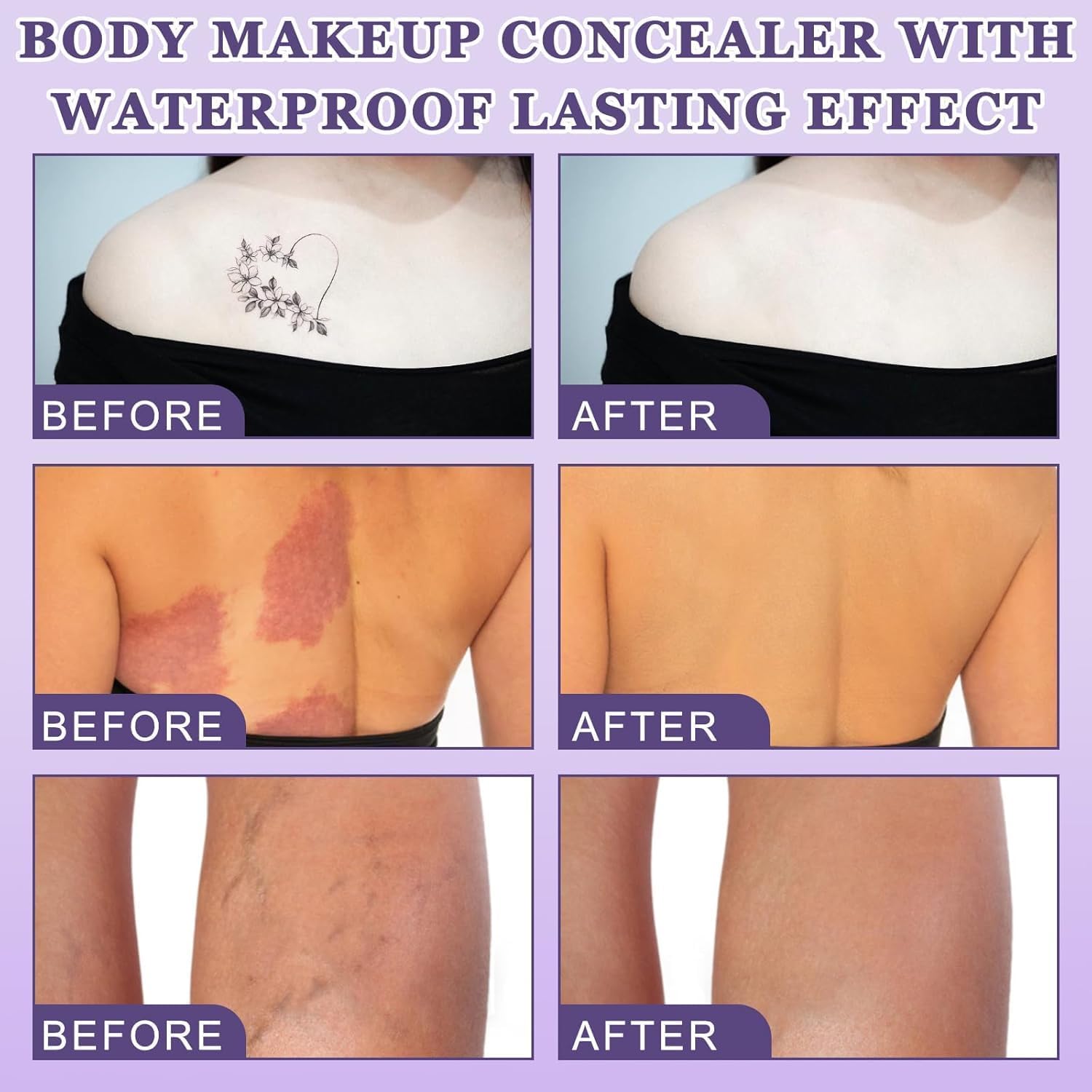 Dandin All Over Complexion Perfector mit Pinsel, Body Coverage Perfector für Bein, Tattoo Abdeckung Wasserfest, Bein Make up Wasserfest mit Make-up-Pinsel