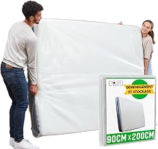 Plastic Mattress Cover for Moving and Storing – 90 x 200 cm/90 x 190 cm – Laminated Mattress Cover – Protection 90 x 200 cm, Robust, Reusable, Tear-proof