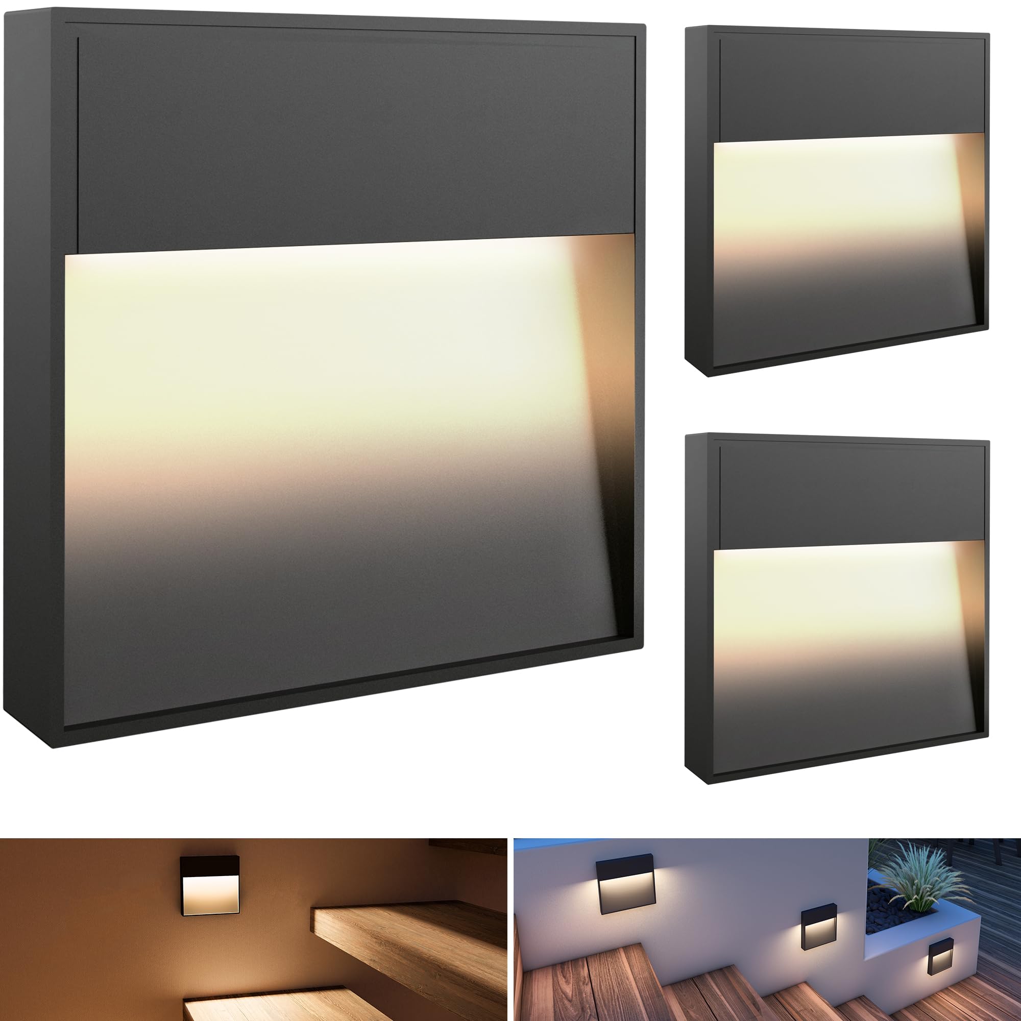 ELEVA 3er Set LED Wandleuchte – anthrazit (SSC-LUXon Design)