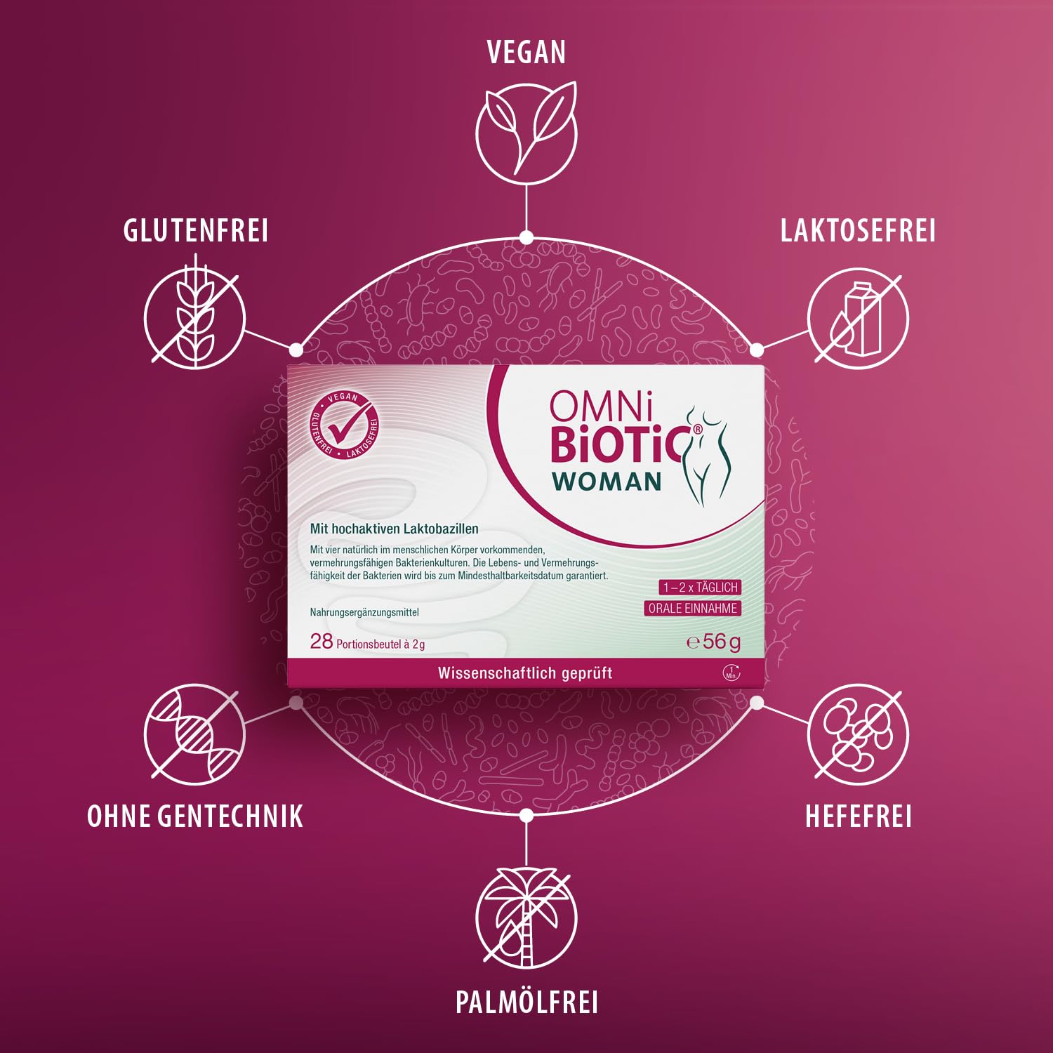 Paket aus OMNi BiOTiC WOMAN, 28 Portionen + META CARE Eisen, 60 Kapseln, Ganzheitliches Vitalpaket für Frauen in jeder Lebensphase, Vegan