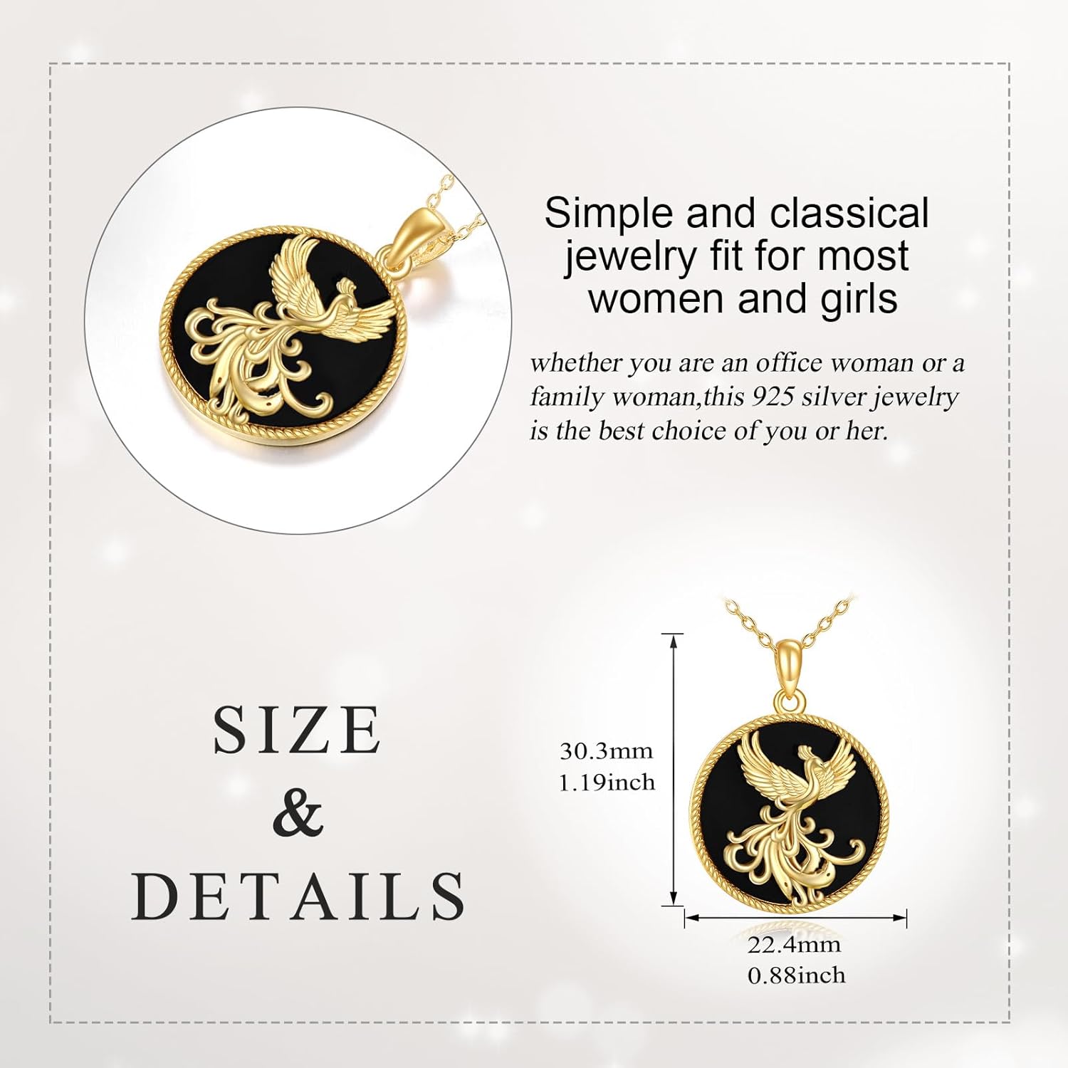 LUHE Phoenix Necklace for Women - Sterling Silver Phoenix Pendant Necklace Animal Jewelry Gifts for Girls - Image 6