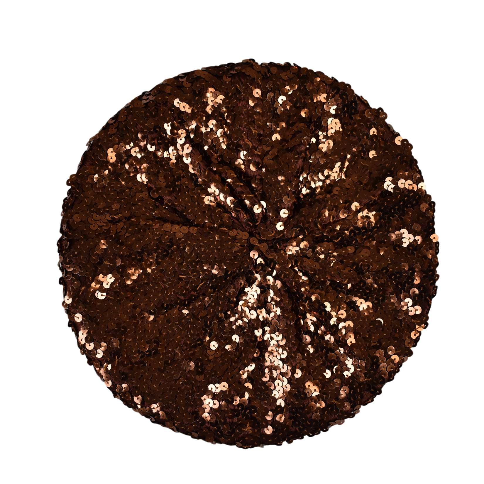 NYFASHION101 Sparkle Stretchable Stylish Lightweight Sequin Beret Beanie Hat, Brown