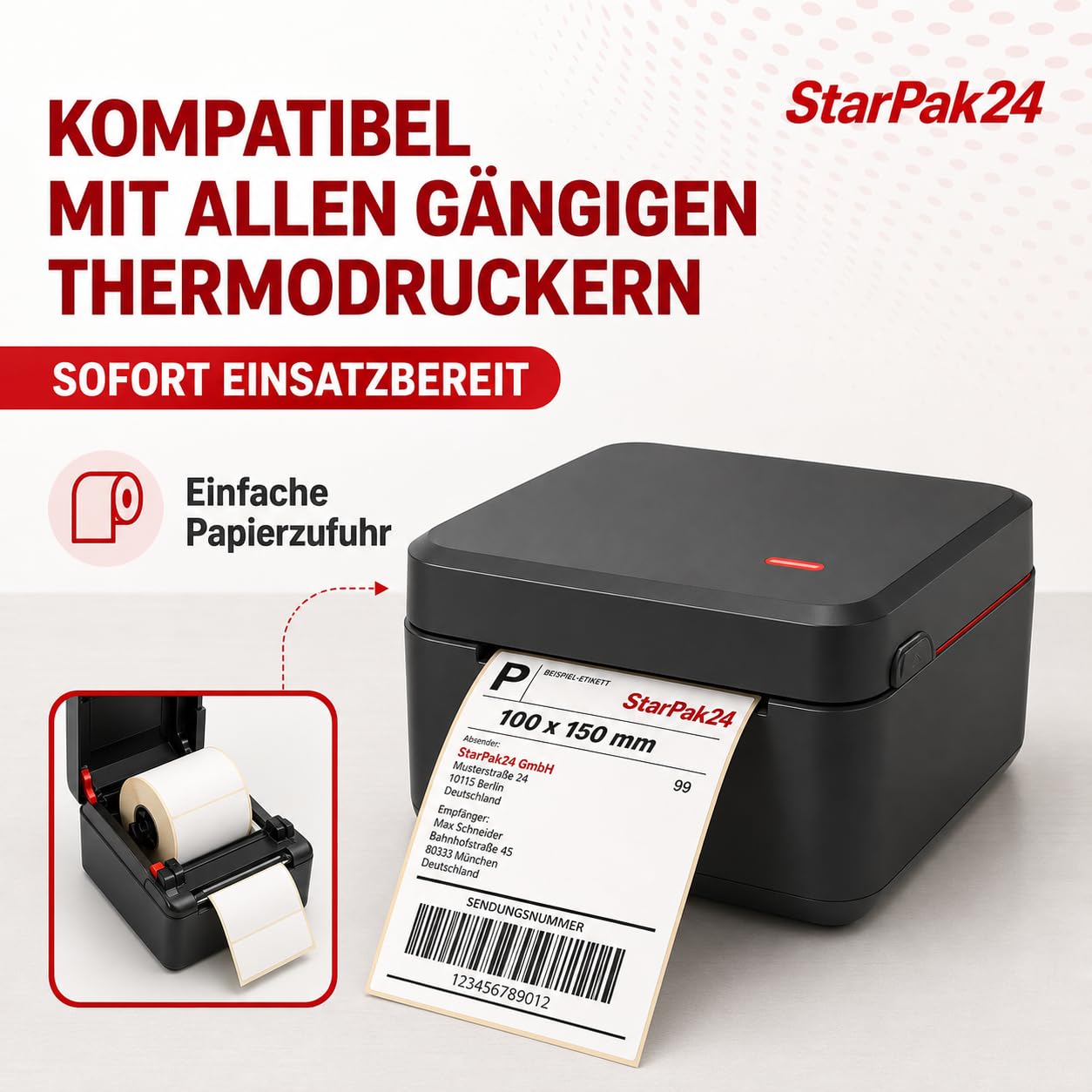 Thermoetiketten 100 x 150 mm Selbstklebend auf Rolle (6)