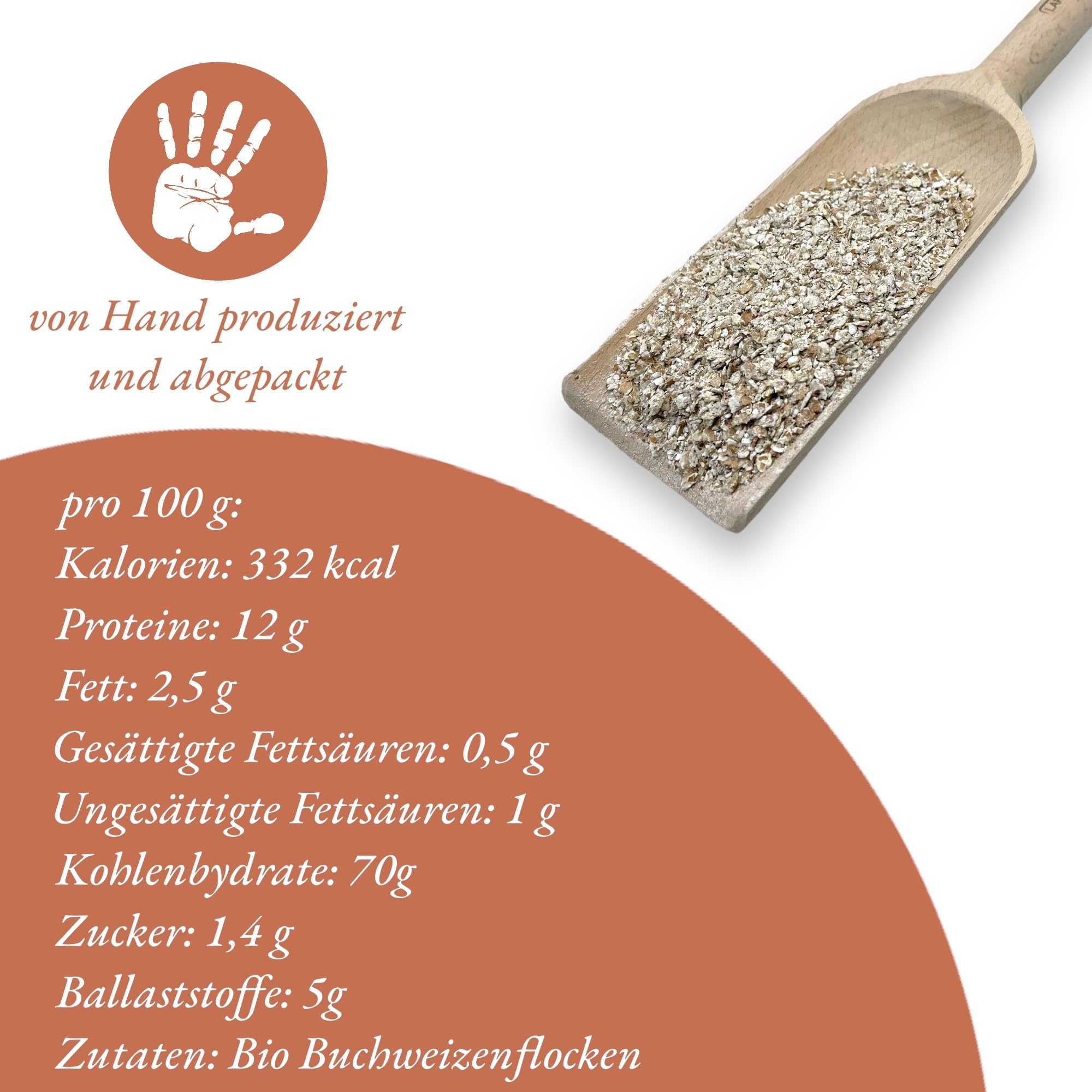 Naturalmente buono: fiocchi di grano saraceno biologico per una ricca esperienza di colazione. (3000g)