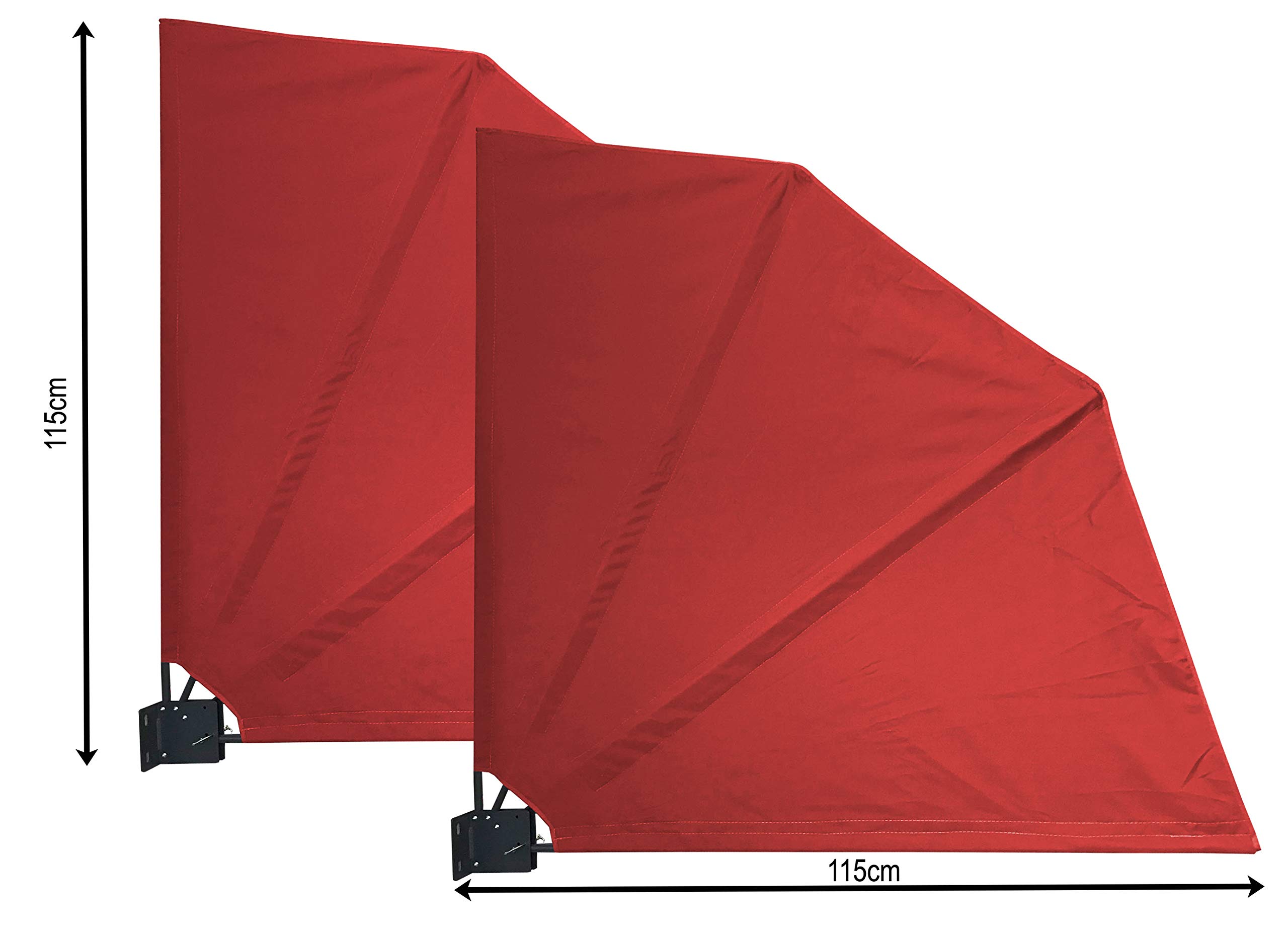 Quick Star - Paravento per balcone, 115 x 115 cm, 2 pezzi, colore: Rosso/Arancione RAL 2001