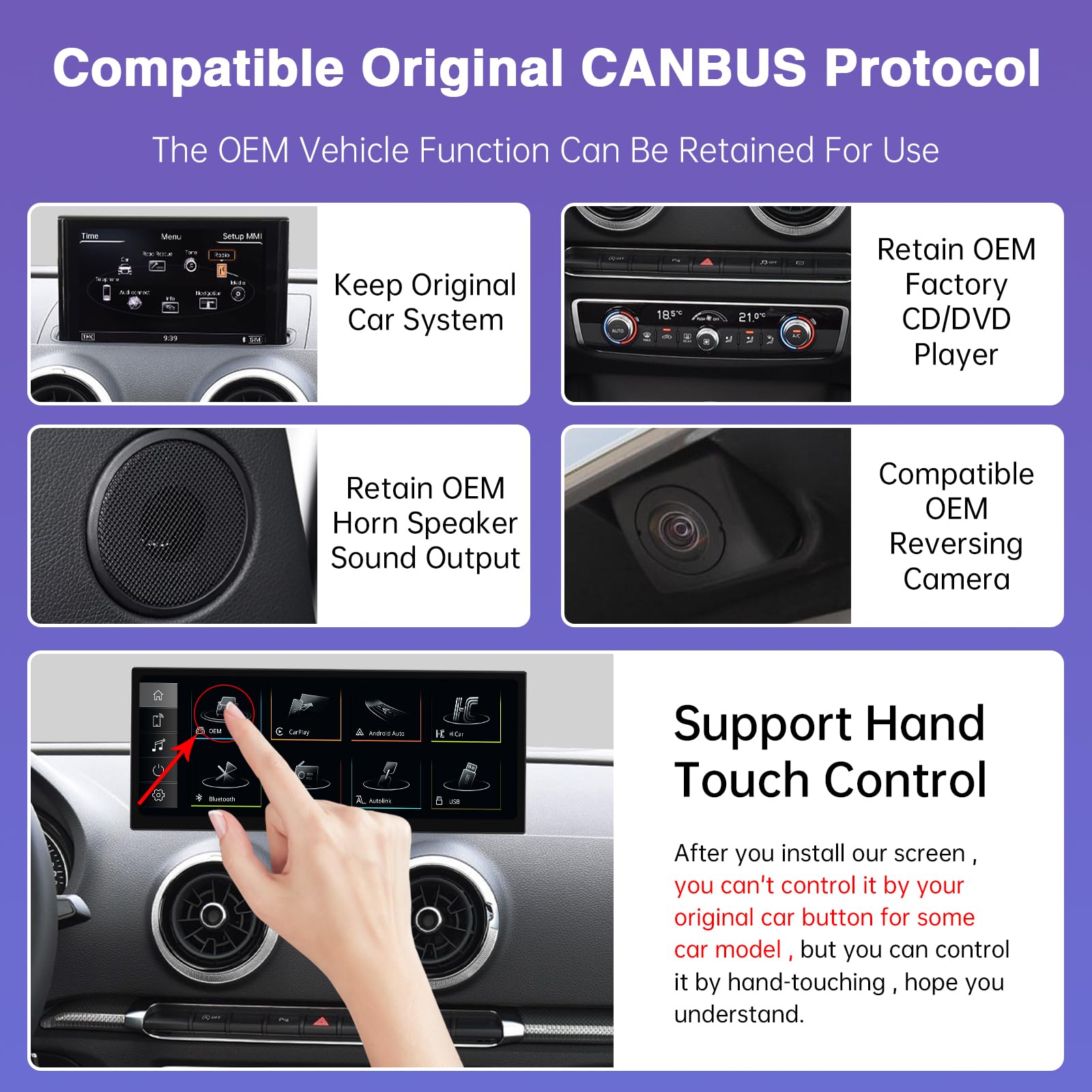 Road Top Autoradio CarPlay 12,3" per Audi A3 S3 con MIB 2014-2019 | Schermo Touchscreen ultrasottile Linux HD IPS, CarPlay senza fili, Android Auto, MirrorLink, Navigazione, Autoradio Bluetooth