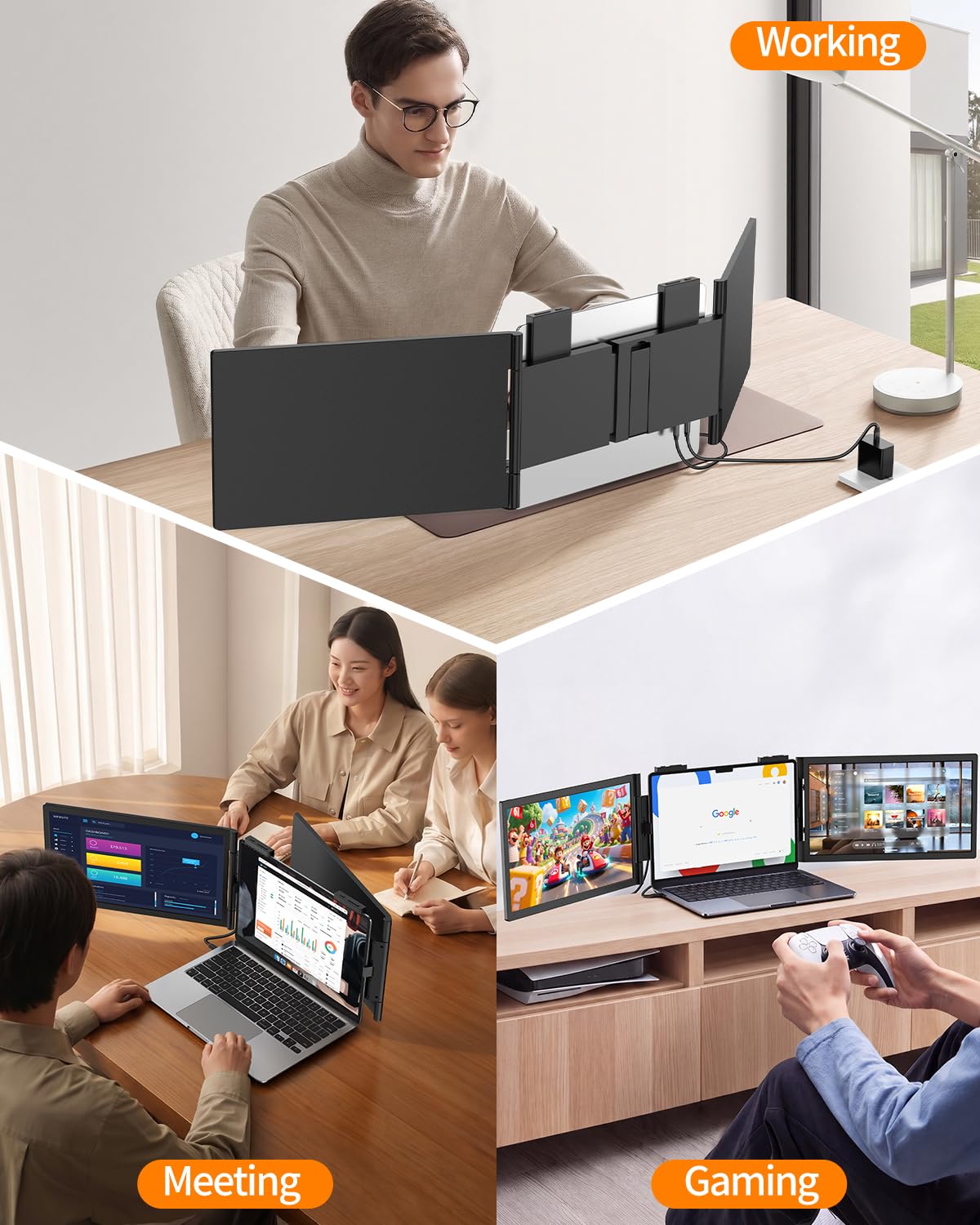 Amazon.co.jp: デュアルモニター 14インチ トリプルモニター