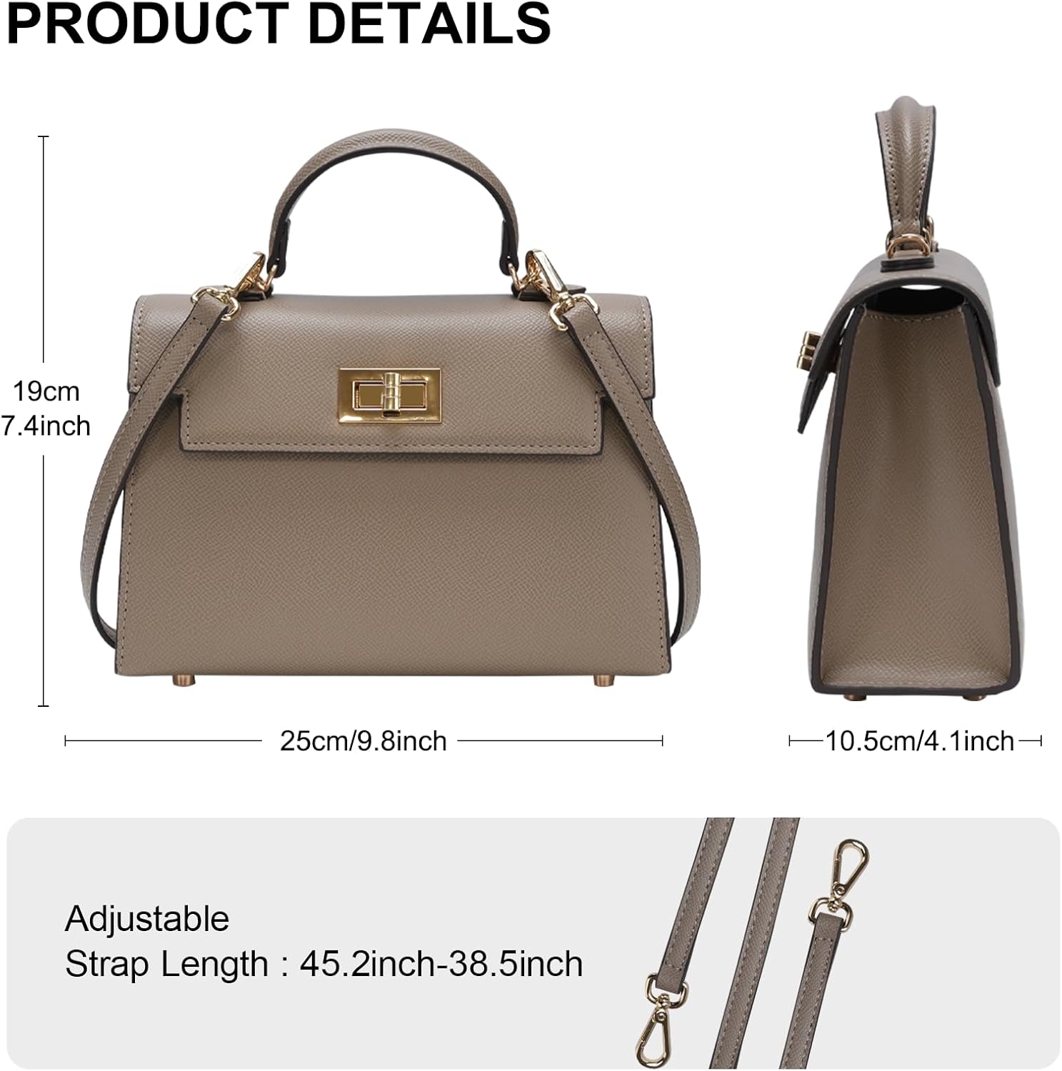 Leather Crossbody Bag and Purses for Women - Luxury Shoulder Handbags with Adjustable Strap Cross Body Bag - Image 4