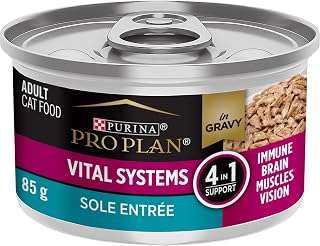 Wet Cat Food Vital Systems Sole Entree in Wet Cat Food Gravy 4-in-1 Immune, Brain, Muscle and Vision - (Pack of 24) 3 oz. Cans