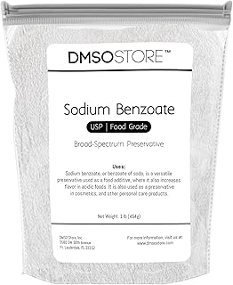 Sodium Benzoate Powder: Versatile Preservative for Food, Cosmetics, and More! Enhance Shelf Life, Food Grade, Ensure Freshness, and Safeguard Quality - DIY Projects and Professional Use! - 1lb