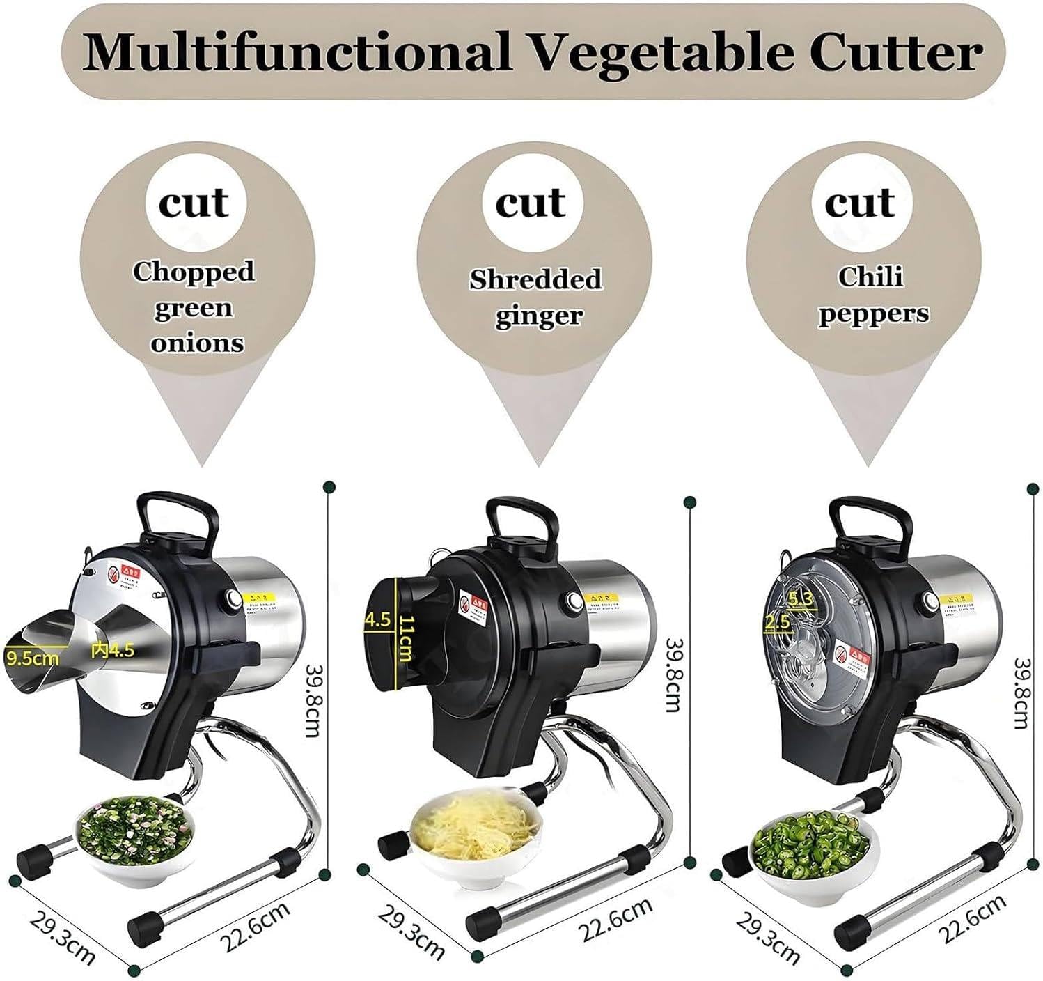 Electric Vegetable Chopper, 6000RPM High-Speed Food Processor, for Garlic, Ginger, Chili, Cucumber, Compact Size, Perfect for Kitchen Use FC-110CL