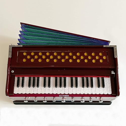 A440 Harmonium-Koppler  doppelter Stimmzapfen  dunkles Mahagoni  Standard-Buch gepolsterte Tasche  Harmonium  indisches Sangeeta