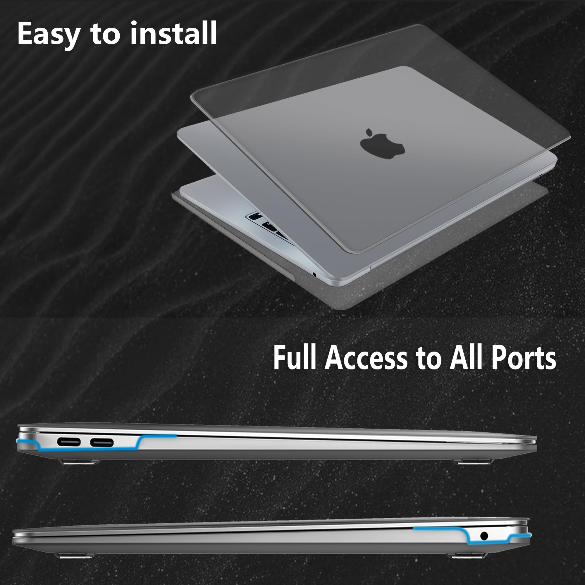 NPUOLS Custodia Protettiva per MacBook Air 13 Pollici M1 2020-2018 A2337 A2179 A1932,[Come il Colore Originale],Ultra Sottile Antigraffio,Cover Rigide e EU Tastiera Cover,Grigio Opaco