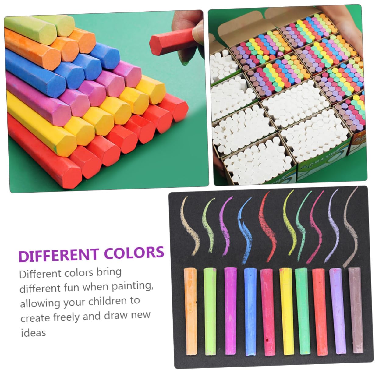 DOITOOL 1 Jeu Boîtes De Craies Colorées Hexagone Pour Tableau Craies Sans Poussière Pour École Et Maison Colorées 3 Boîtes