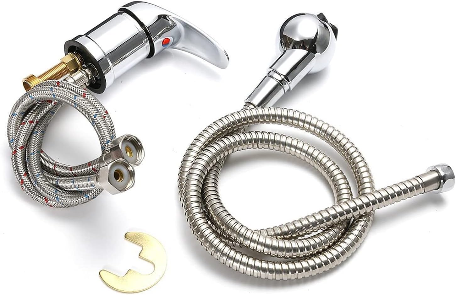 Shower Head Beauty Salon Shampoo Bowl Sink Hair Salon Building Materials Accessories Bathroom Hot Cold Faucet Spray Hose Replacement Set Jingxin