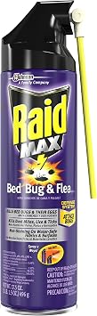 Raid Max Bed Bug and Flea Killer, Kills Bed Bugs and Their Eggs, Dust Mites, Lice and Ticks, 17.5 oz