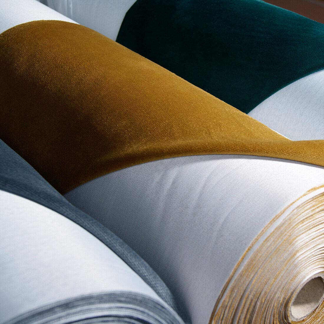 HEKO PANELS 10 Meter Noran Polsterstoff Möbelstoff Meterware - z.B. Stoff für Stühle oder Eckbank Bezug Dunkelgrün