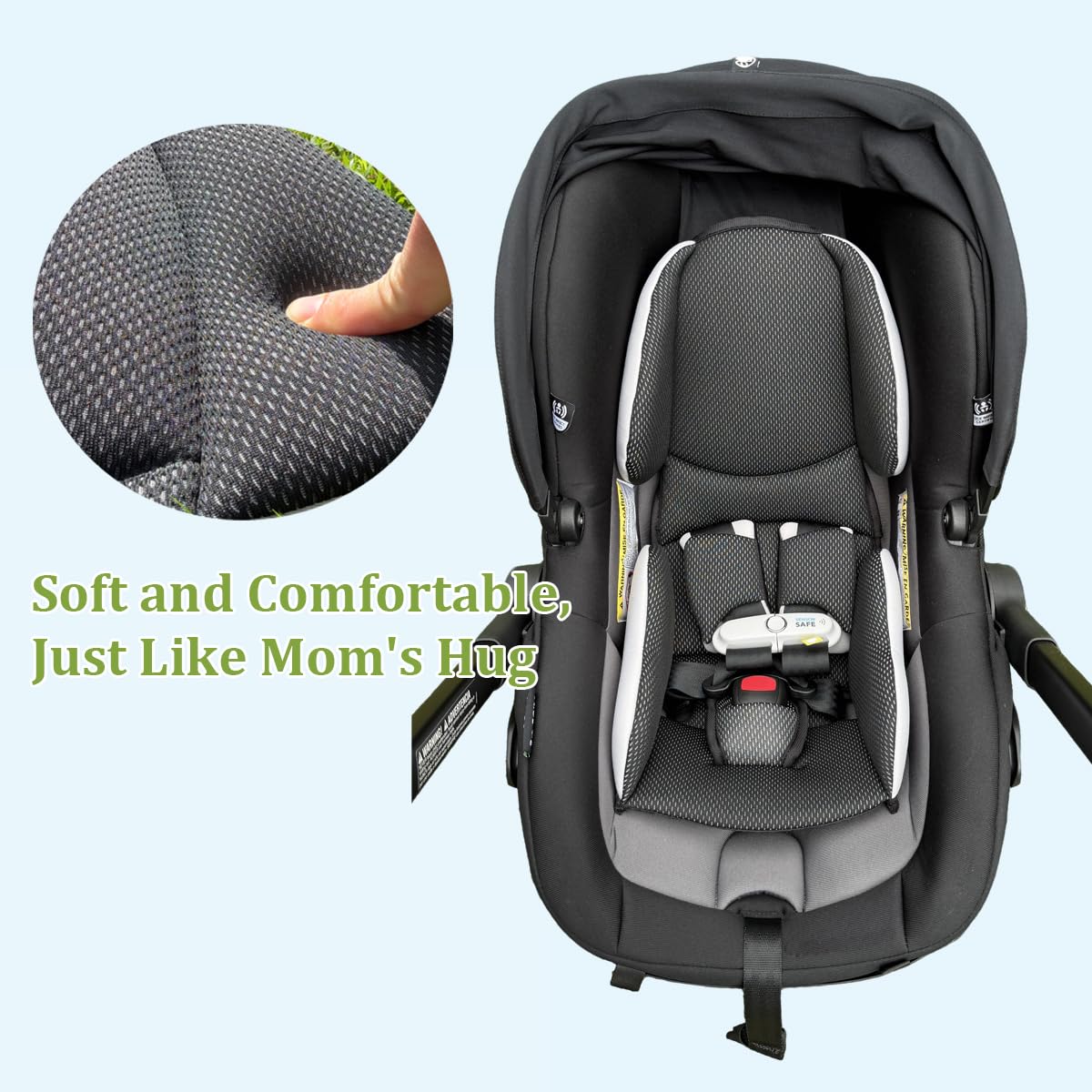 Infant Insert Compatible with Evenflo Shyft DualRide – 1:1 Fit Newborn Car Seat and Stroller Padding, Breathable 3D Mesh Support Set, Washable Head and Body Cushion